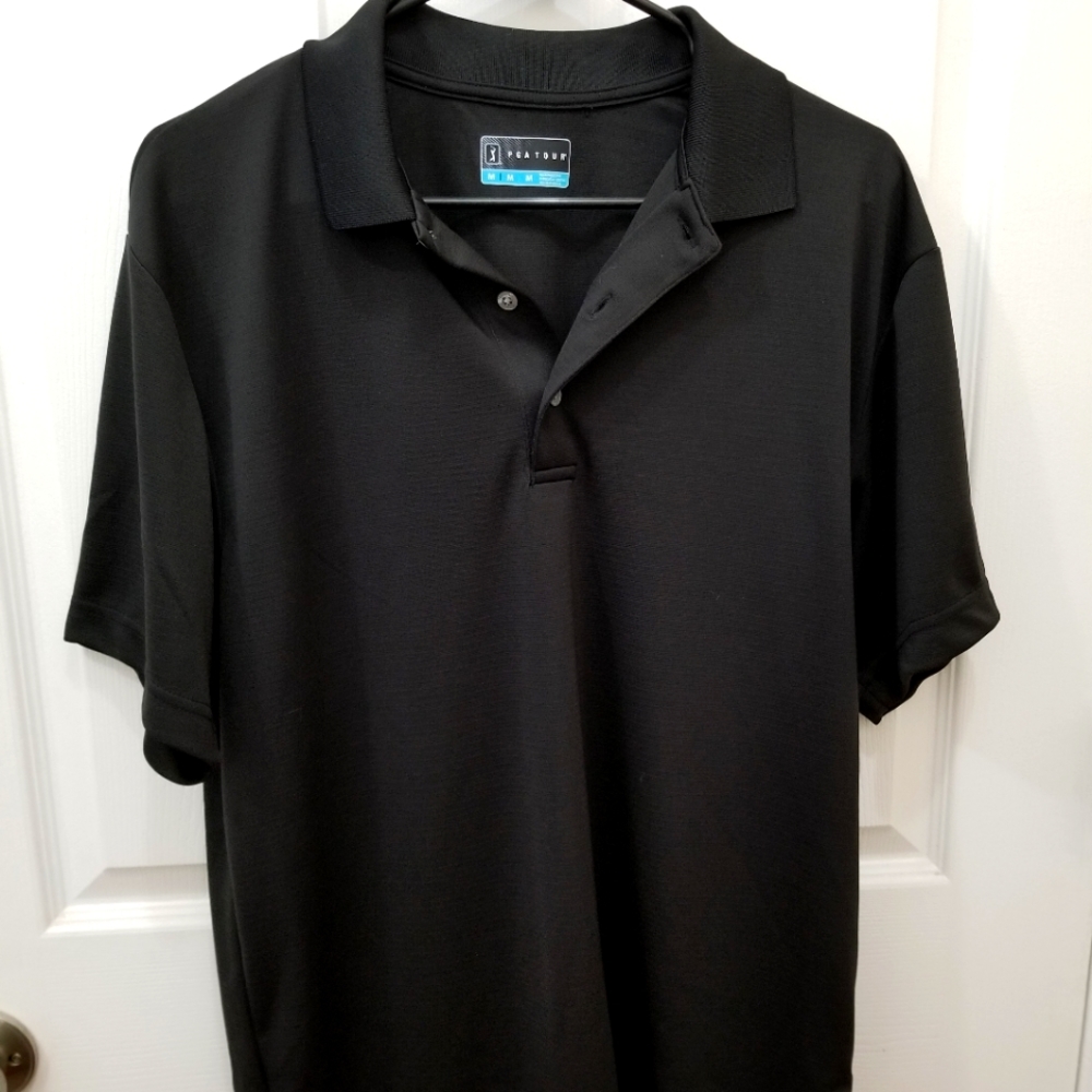 PGA Tour Mens black golf polo